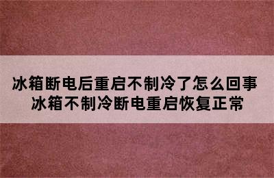 冰箱断电后重启不制冷了怎么回事 冰箱不制冷断电重启恢复正常